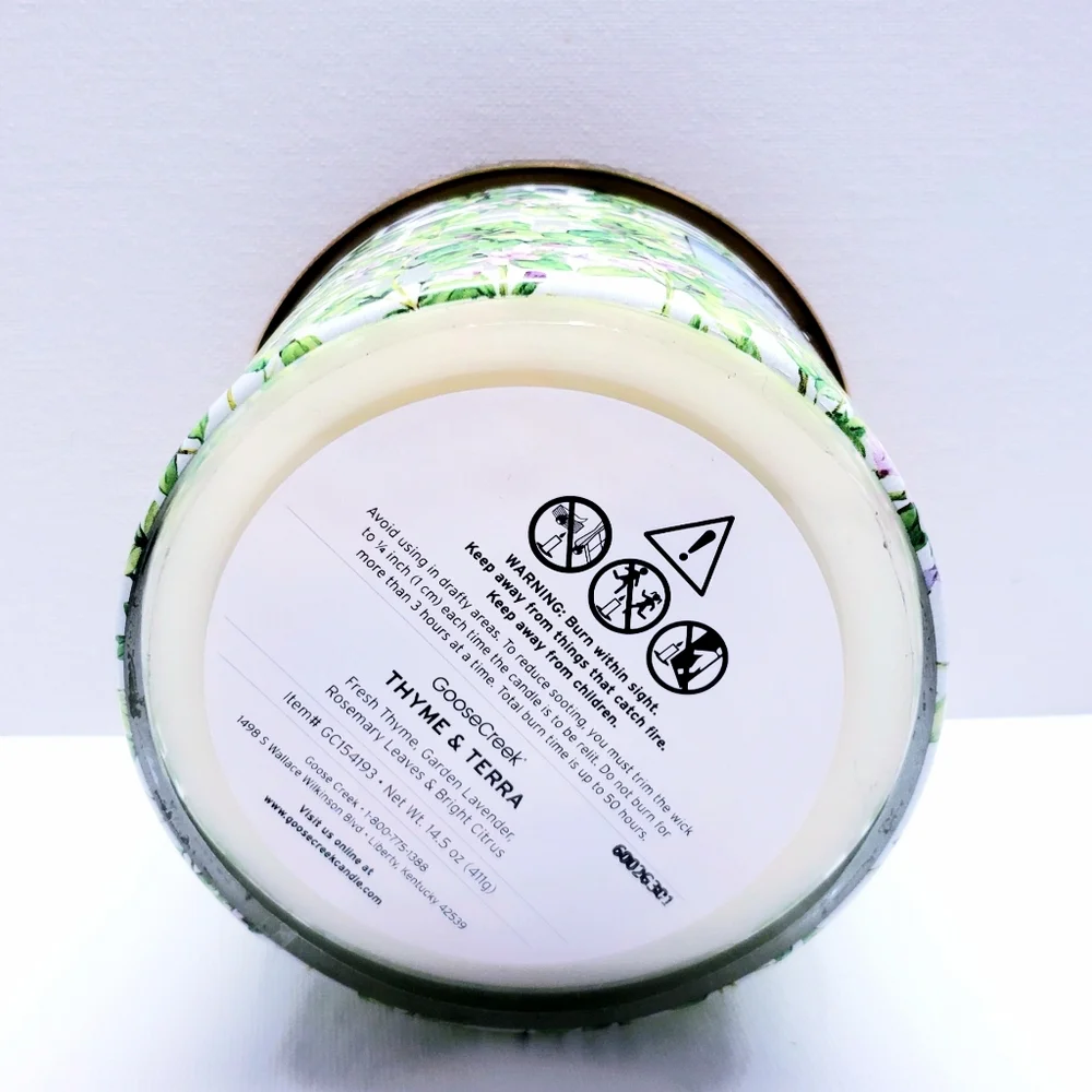 Goose Creek THYME & TERRA Large 3-Wick Scented Candle, 14.5 oz